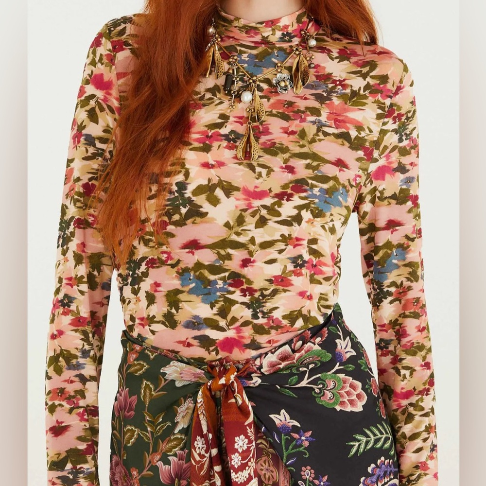 FARM Rio Floral Long Sleeve Stretchy Top